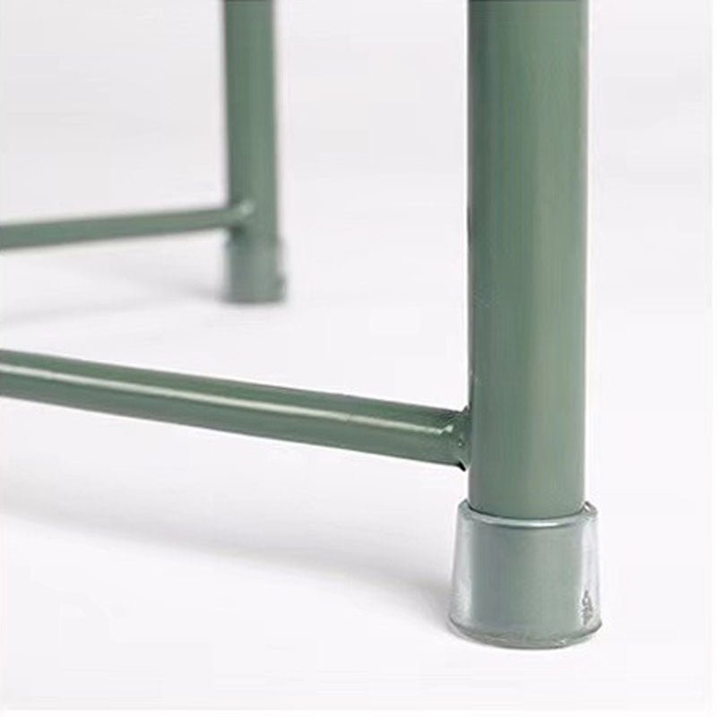 Mid-Century Metal Round Tray Top Side Table 20.5-inch Cross Legs End Table
