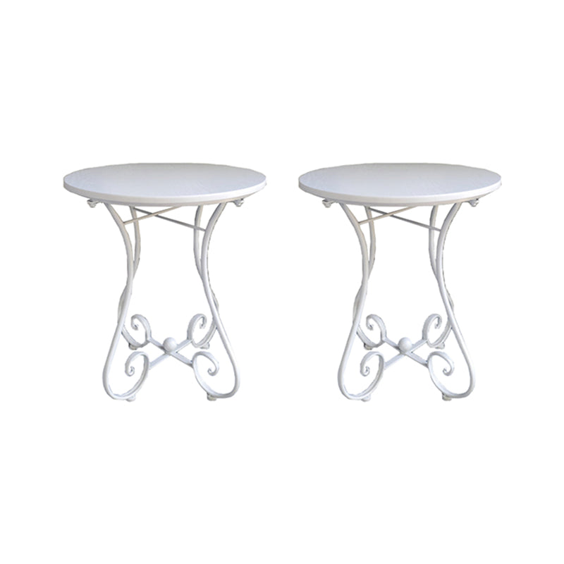 Contemporary Solid Wood End Table Metal Frame Gross Legs Sofa Side Accent Table