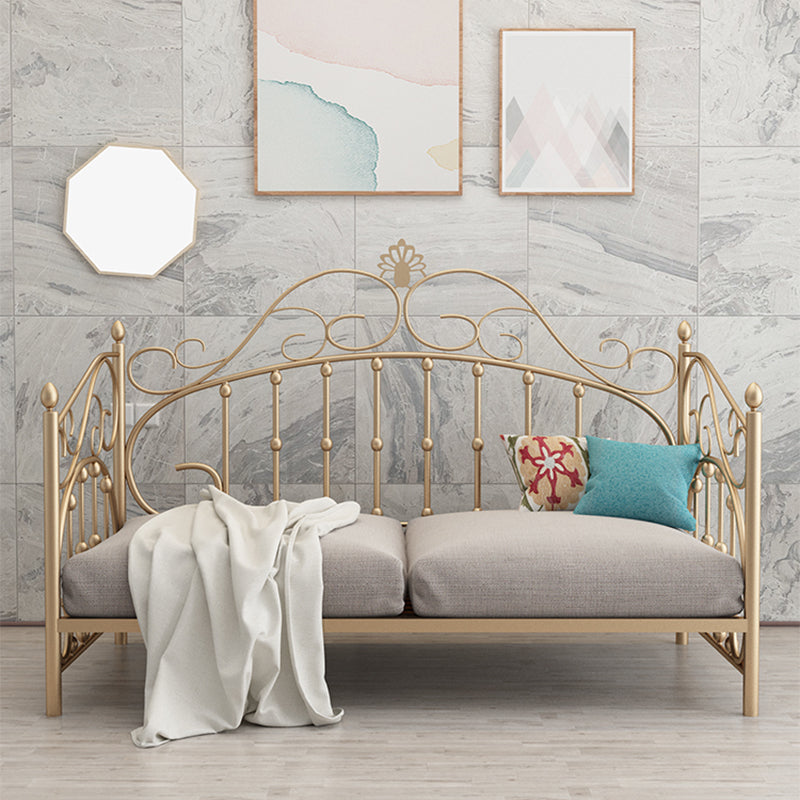 Luxurious Open-Frame Bed 45.28-inch High Metal Child's Bed with Headboard