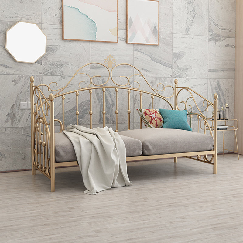Luxurious Open-Frame Bed 45.28-inch High Metal Child's Bed with Headboard