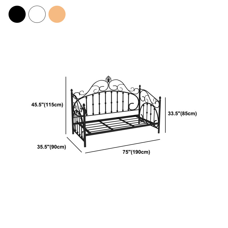Luxurious Open-Frame Bed 45.28-inch High Metal Child's Bed with Headboard