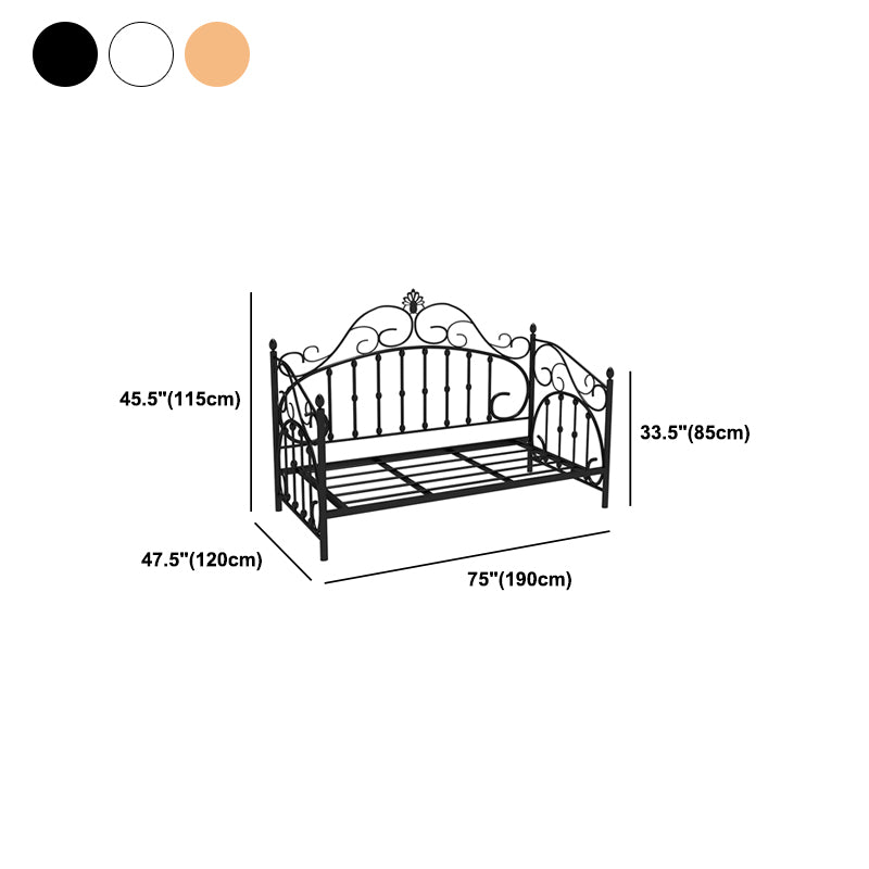 Luxurious Open-Frame Bed 45.28-inch High Metal Child's Bed with Headboard