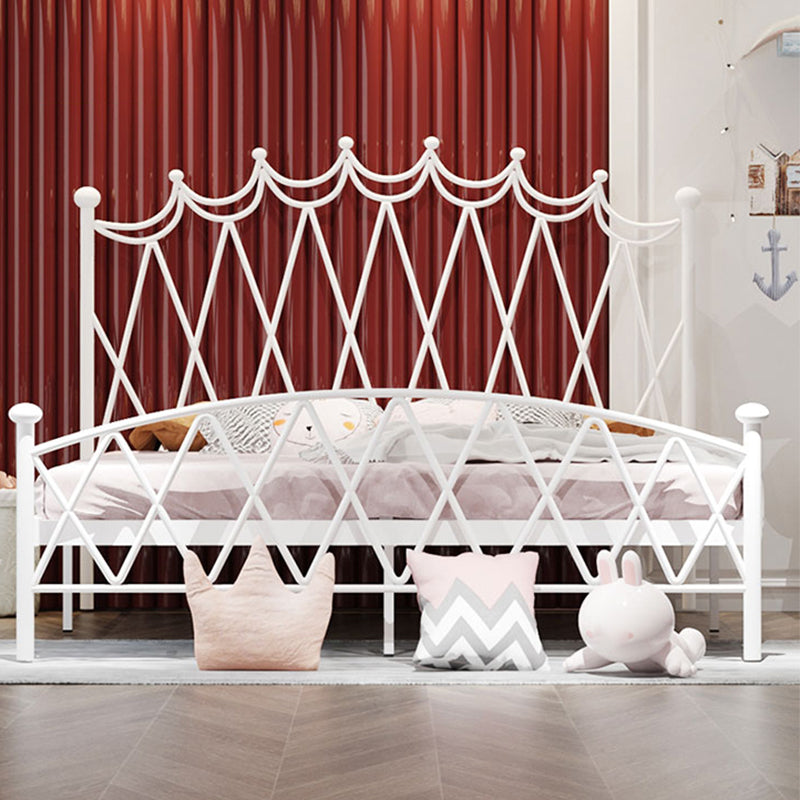 Glam Metal Arched Standard Bed with Open-Frame Headboard, Mattress Not Included