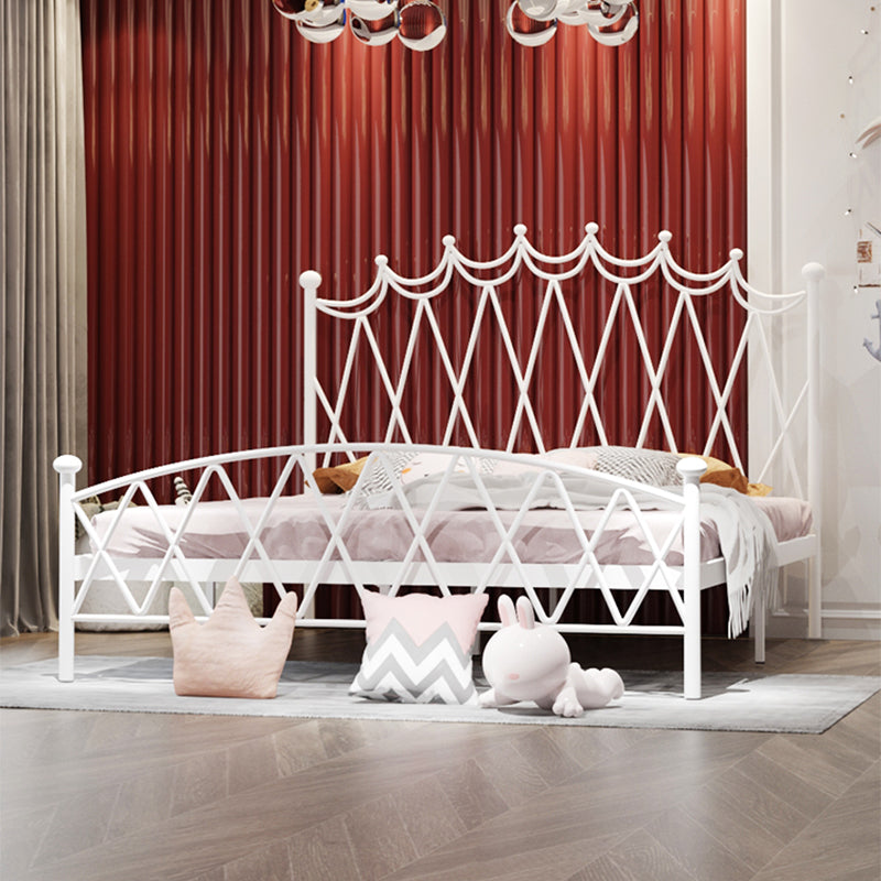 Glam Metal Arched Standard Bed with Open-Frame Headboard, Mattress Not Included