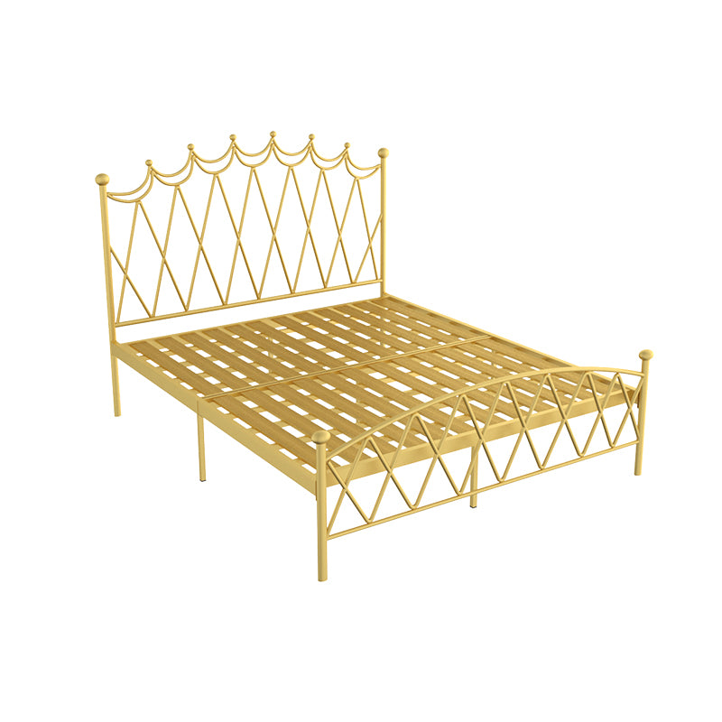 Glam Metal Arched Standard Bed with Open-Frame Headboard, Mattress Not Included