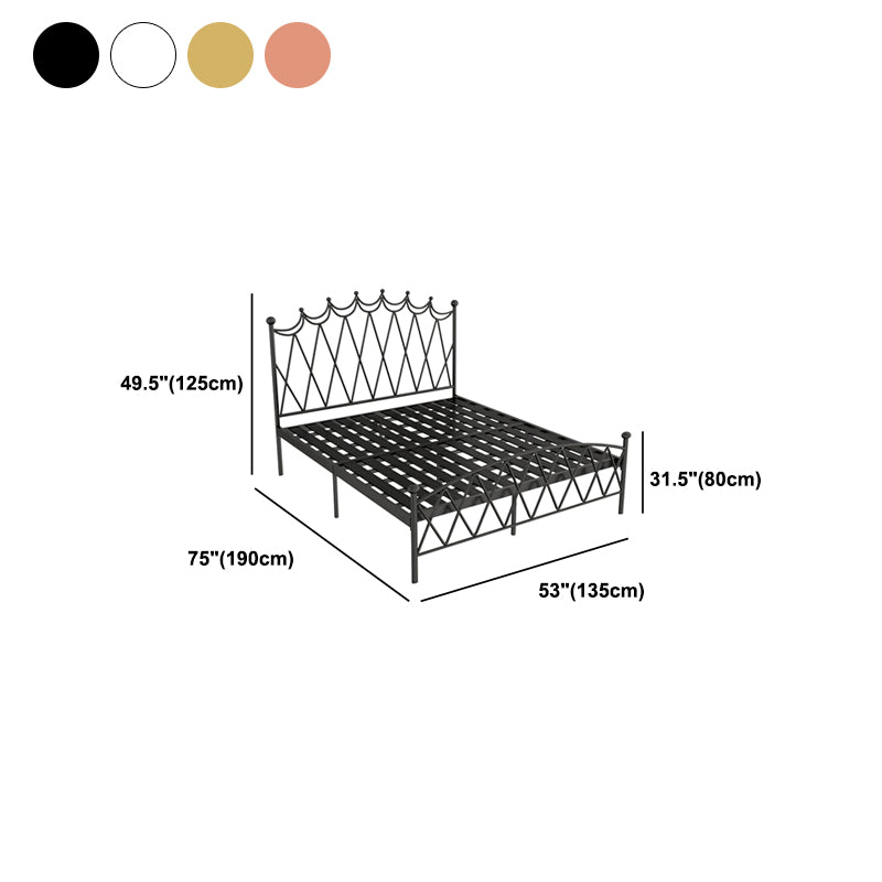 Glam Metal Arched Standard Bed with Open-Frame Headboard, Mattress Not Included