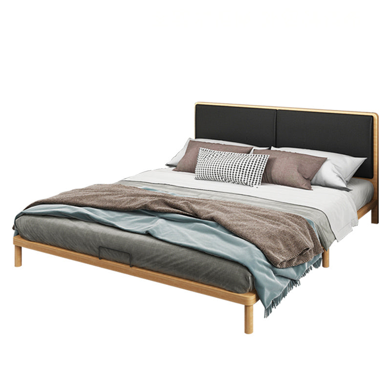 Contemporary Panel Wood Standard Bed with Rectangular Headboard