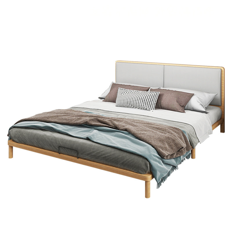 Contemporary Panel Wood Standard Bed with Rectangular Headboard