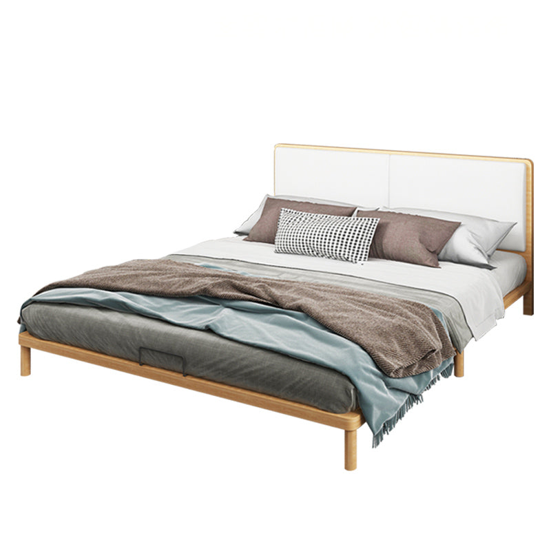 Contemporary Panel Wood Standard Bed with Rectangular Headboard
