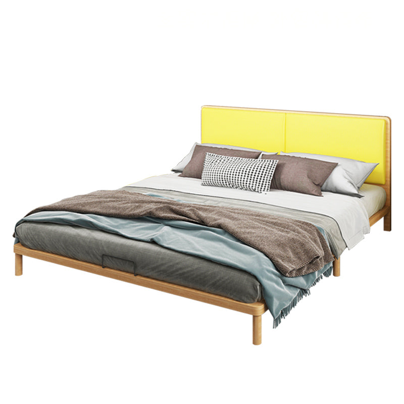 Contemporary Panel Wood Standard Bed with Rectangular Headboard