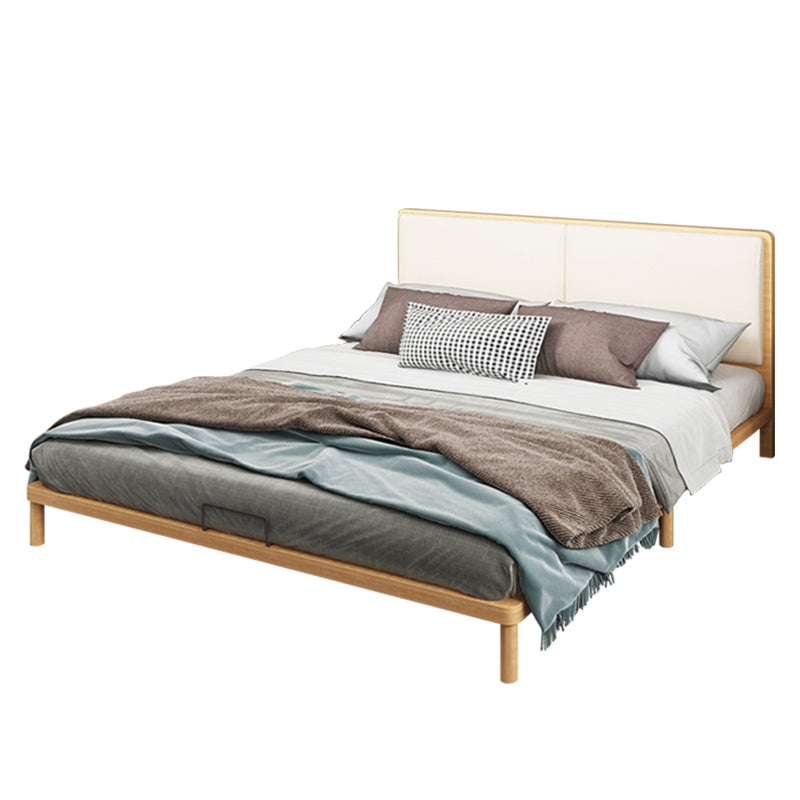Contemporary Panel Wood Standard Bed with Rectangular Headboard