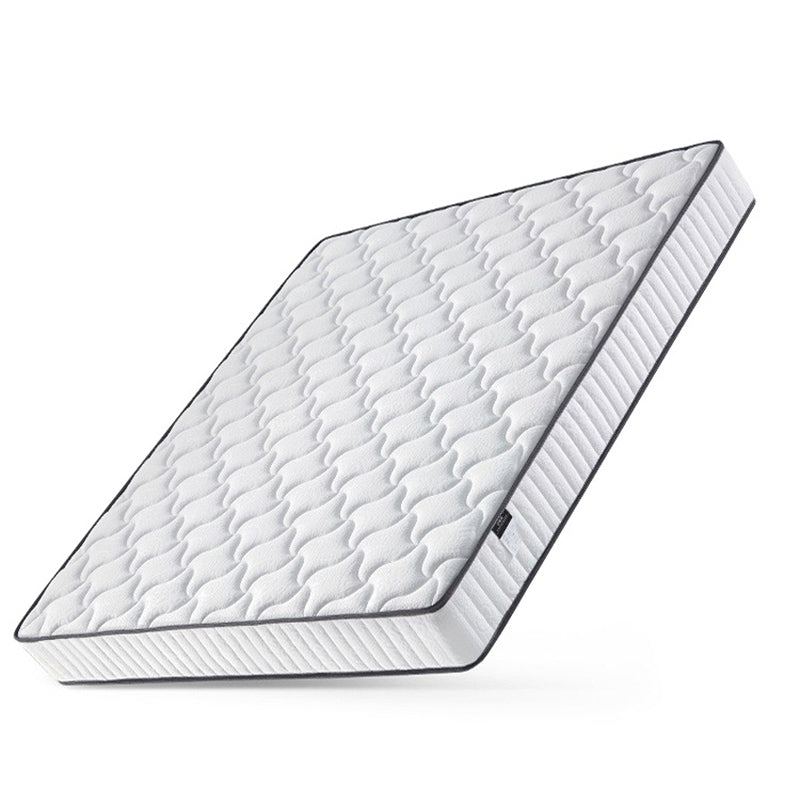 Modern Style Upholstered Headboard Free Leather White Suspension Bed