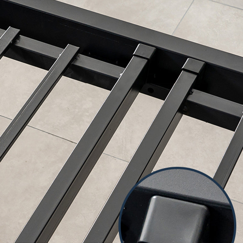 Contemporary Slat Metal Standard Bed with Rectangular Headboard