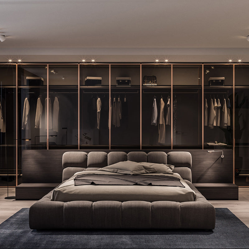 Modern Style Upholstered Headboard Mimics Leather/cotton Bed