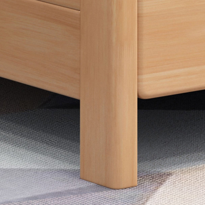 Scandinavian Rectangular Panel Headboard Standard Bed with Legs