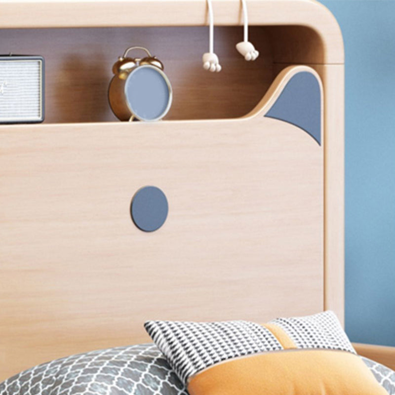 Scandinavian Rectangular Panel Headboard Standard Bed with Legs