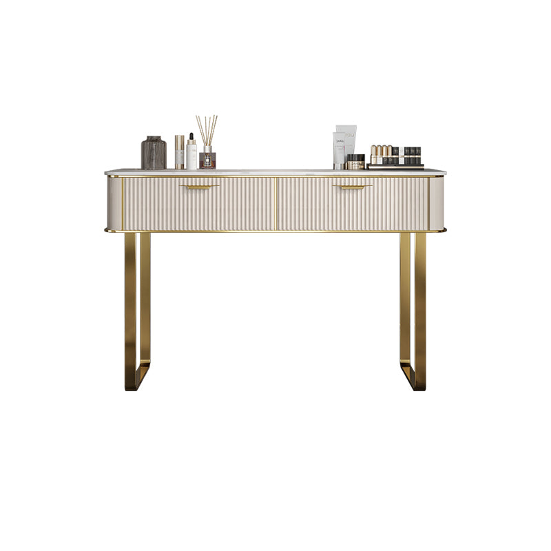2/5-Drawer Vanity Makeup Table Set Metal Dressing Table in Beige