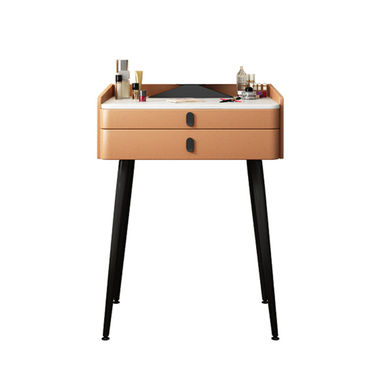 Luxurious Vanity 2 Storage Drawers with Padded Stool Stone Top Dresser