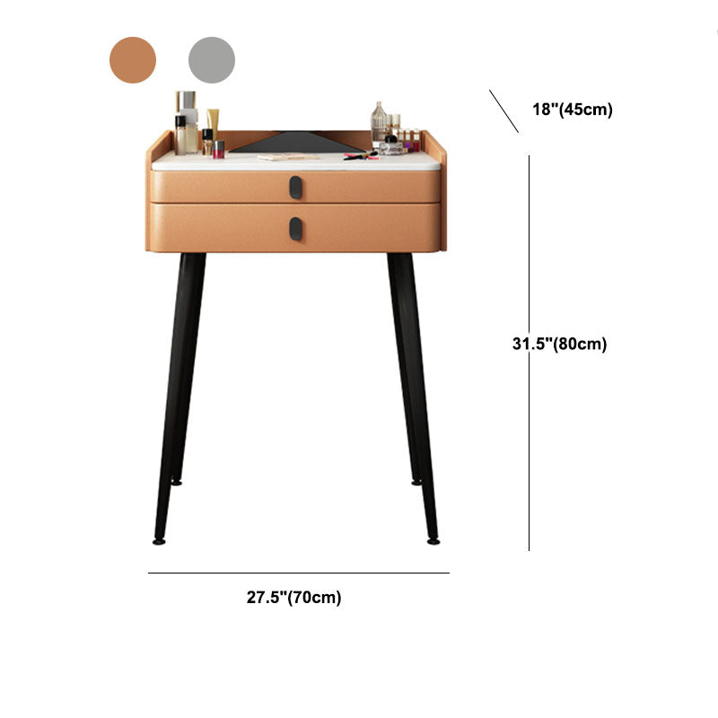 Luxurious Vanity 2 Storage Drawers with Padded Stool Stone Top Dresser