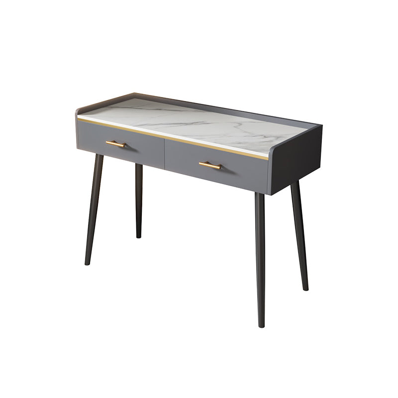 Grey Vanity Bedroom Stone Top Make-up Vanity with Storage Drawers