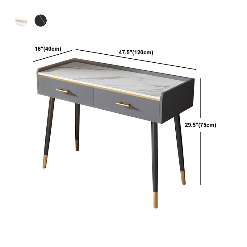 Grey Vanity Bedroom Stone Top Make-up Vanity with Storage Drawers