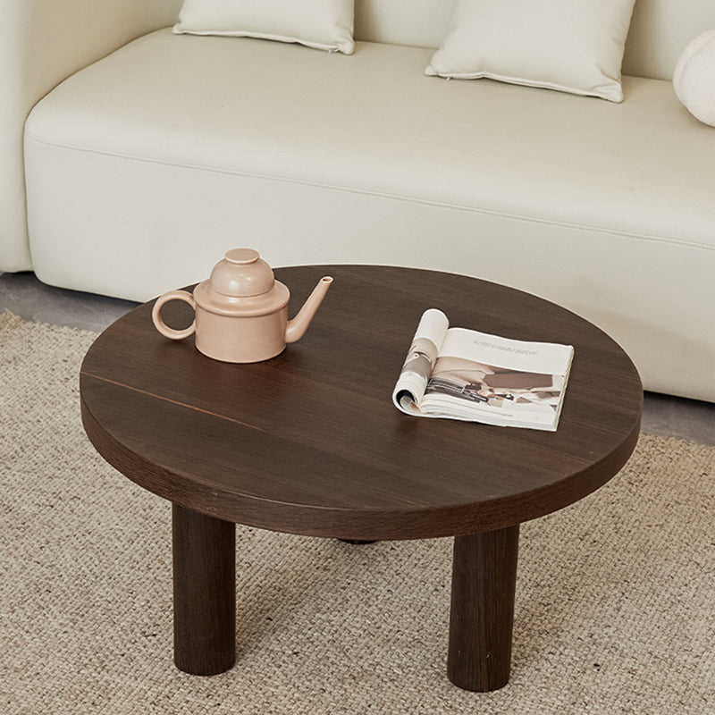 Scandinavian 3 Legs Coffee Table Round Wooden Coffee Table Set for Home