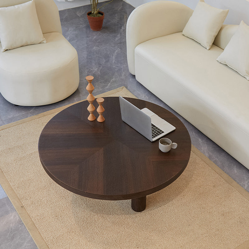 Scandinavian 3 Legs Coffee Table Round Wooden Coffee Table Set for Home