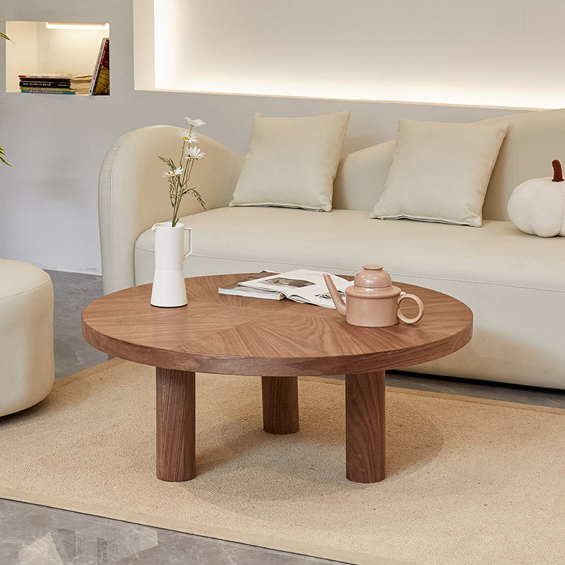 Scandinavian 3 Legs Coffee Table Round Wooden Coffee Table Set for Home