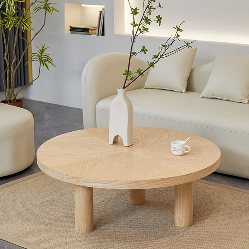 Scandinavian 3 Legs Coffee Table Round Wooden Coffee Table Set for Home