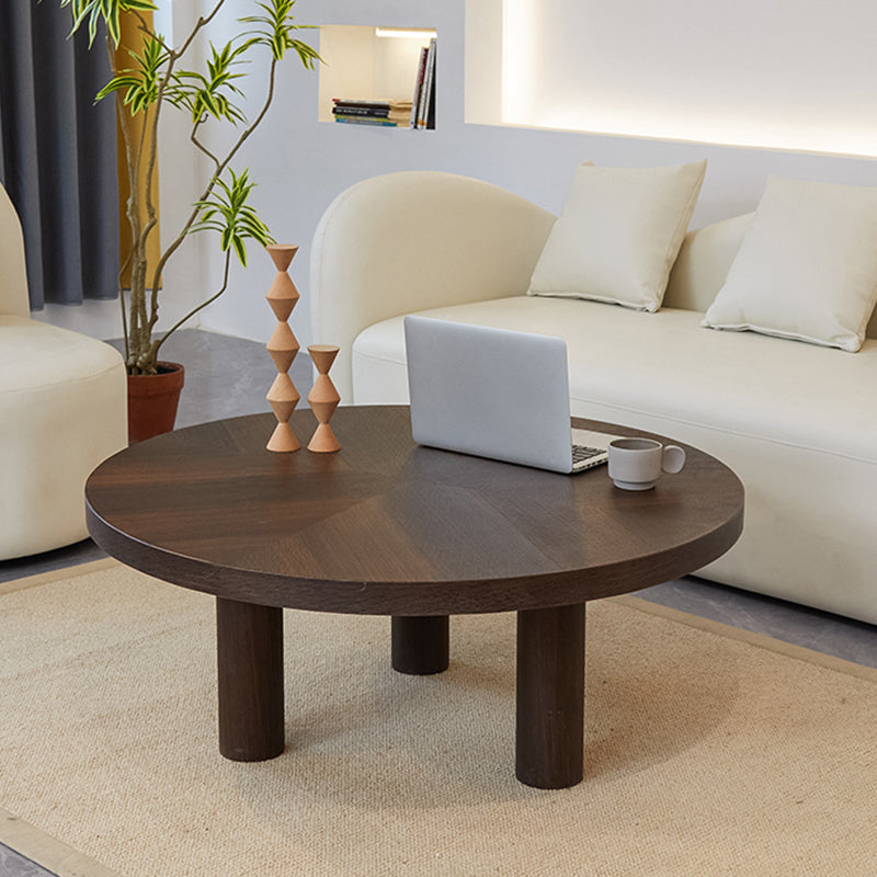 Scandinavian 3 Legs Coffee Table Round Wooden Coffee Table Set for Home