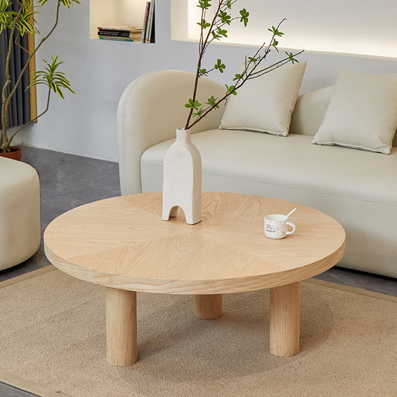 Scandinavian 3 Legs Coffee Table Round Wooden Coffee Table Set for Home