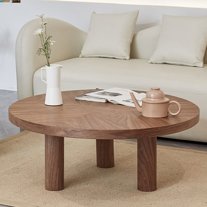 Scandinavian 3 Legs Coffee Table Round Wooden Coffee Table Set for Home