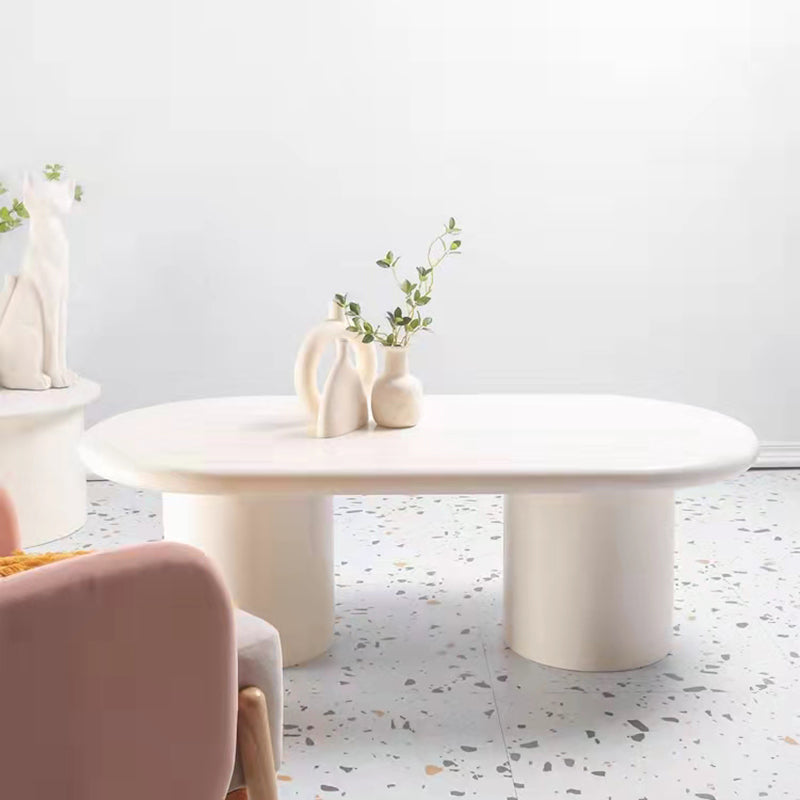 Solid Wood Coffee Table White Minimalist Coffee Table for Living Room