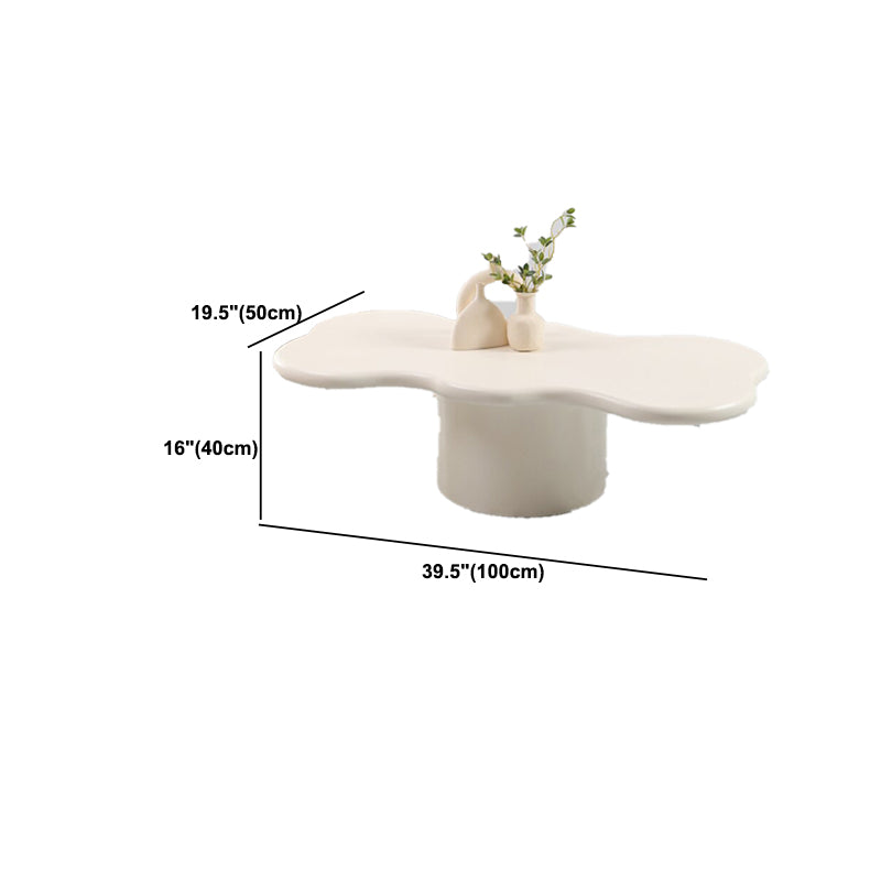 Solid Wood Coffee Table White Minimalist Coffee Table for Living Room