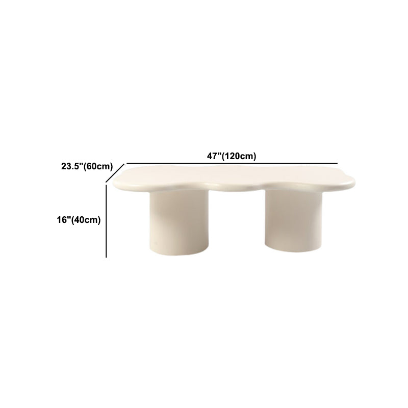 Solid Wood Coffee Table White Minimalist Coffee Table for Living Room