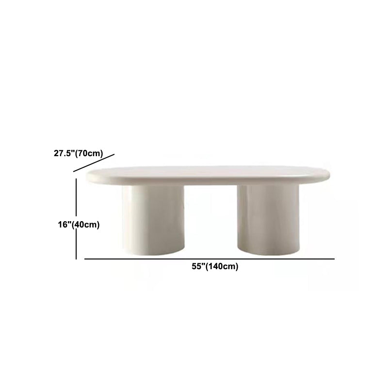 Solid Wood Coffee Table White Minimalist Coffee Table for Living Room