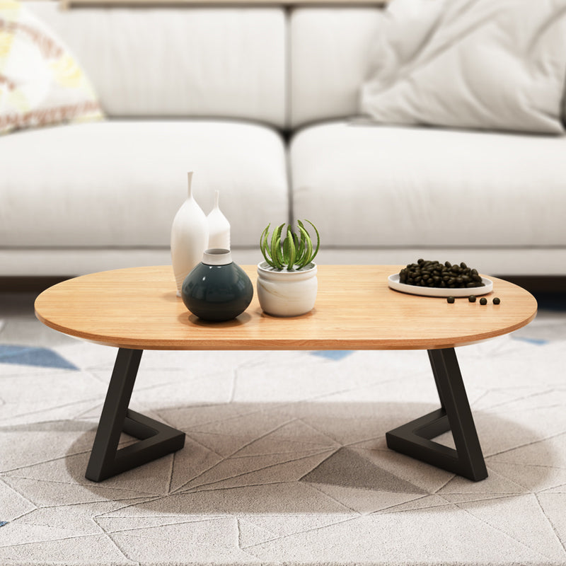 Solid Wood 2 Legs Coffee Table Modern Minimalist Coffee Table