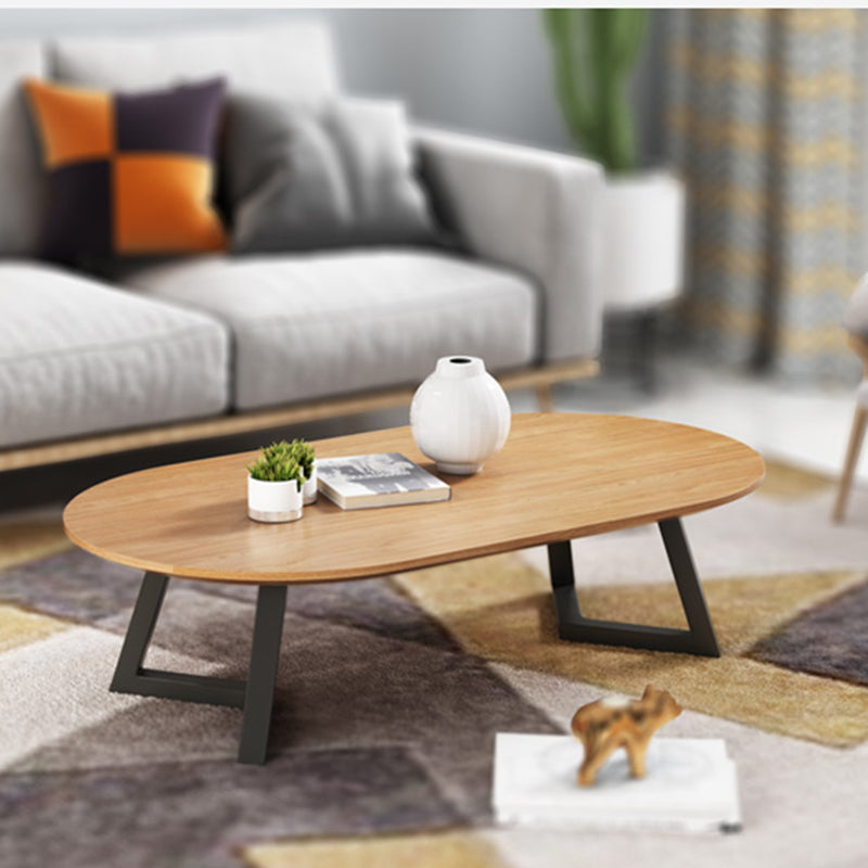 Solid Wood 2 Legs Coffee Table Modern Minimalist Coffee Table