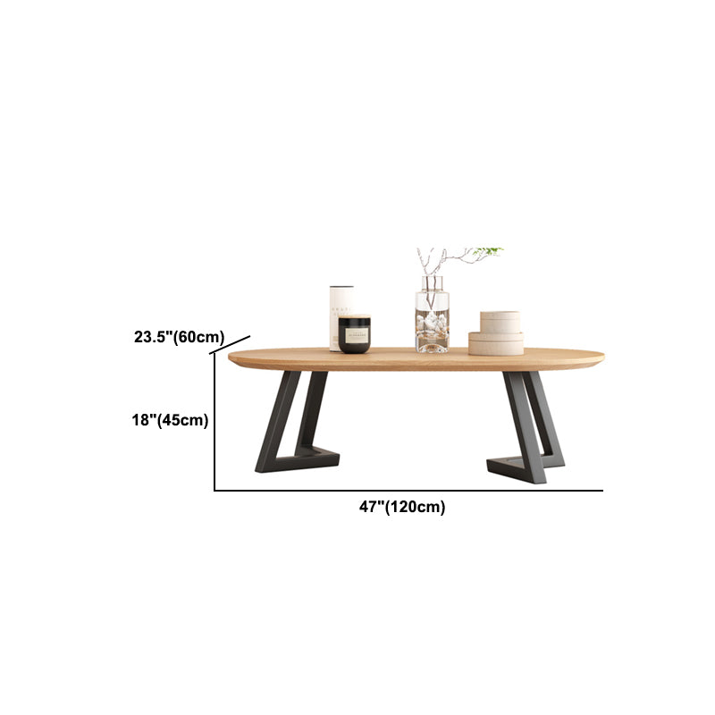 Solid Wood 2 Legs Coffee Table Modern Minimalist Coffee Table