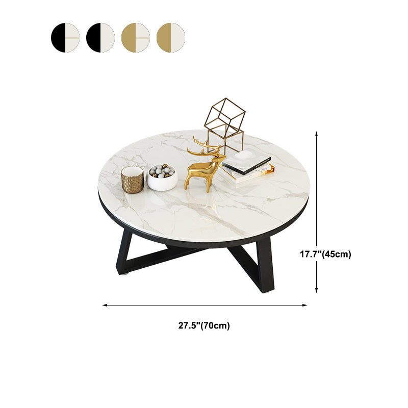 Cross Legs Coffee Table Minimalist Round Coffee Table for Living Room