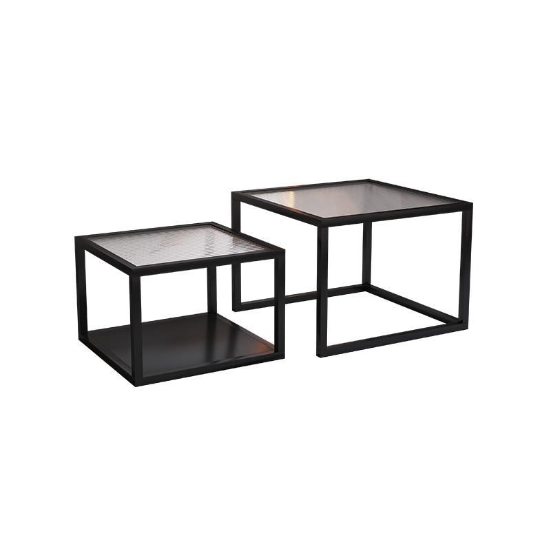 Minimalist Glass Top Coffee Table Round Open Shelf Cocktail Table