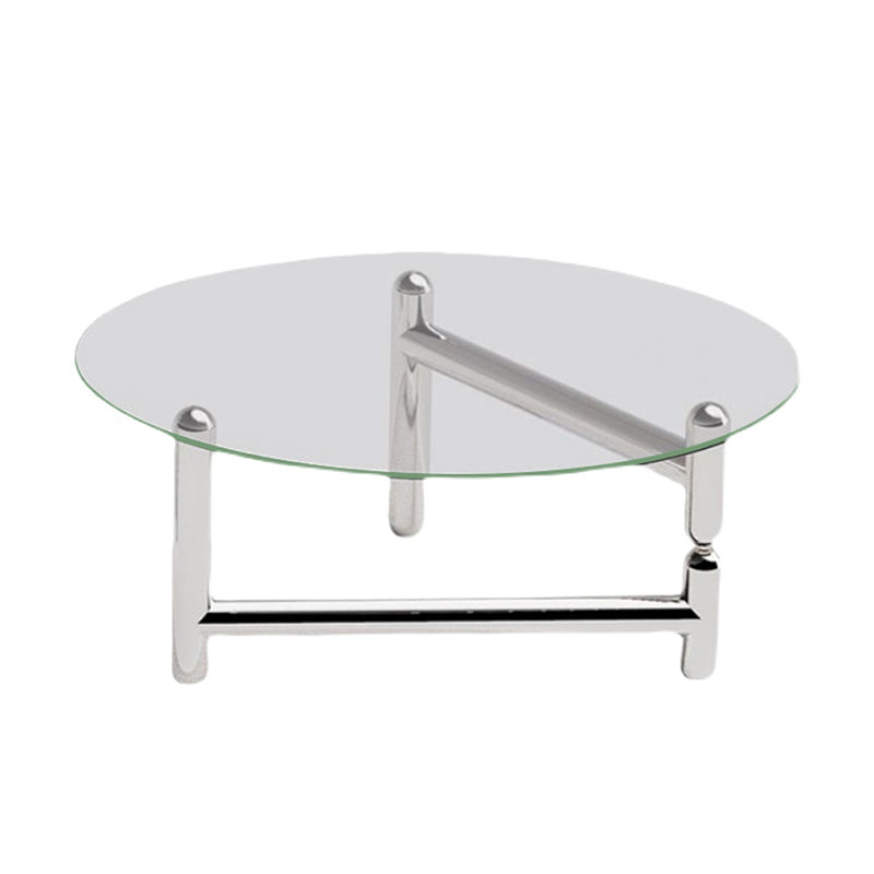 3 Legs Minimalist Coffee Round Table Open Shelf Cocktail Table