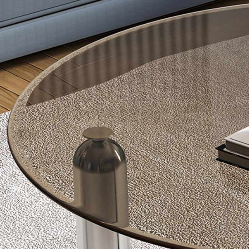 3 Legs Minimalist Coffee Round Table Open Shelf Cocktail Table