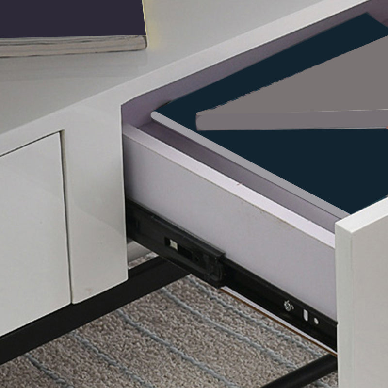 17.7" H Glam Rectangle Coffee Table Iron Frame Cocktail Table with 2 Drawers