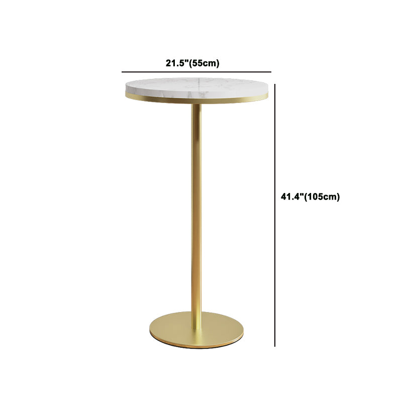 Luxury Sintered Stone Bar Table Set 1/3/5 Pieces White Indoor Footrest Bar Table Set