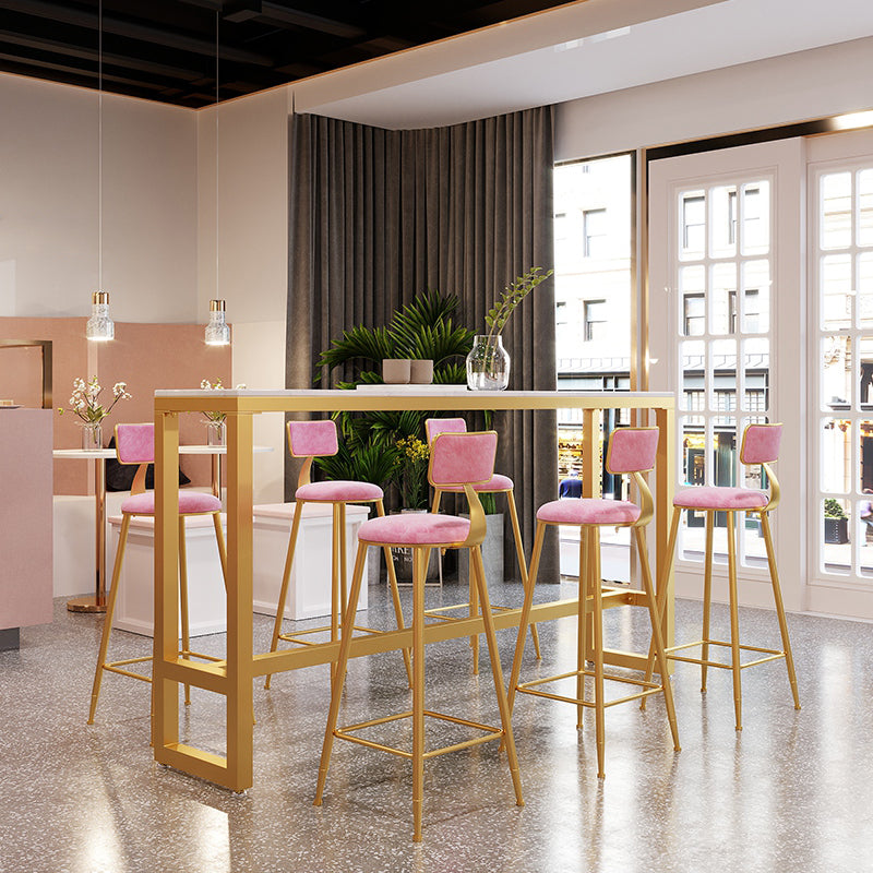 Rectangle Bar Table and Stools 1/4/7 Pieces Sintered Stone Bar Table with Low Back Stools