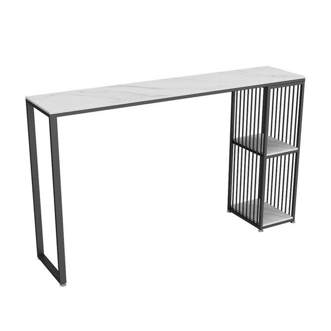 1/2/3 Pieces Bar Table Set Modern Rectangle Sintered Stone Bar Table with Low Back Stools