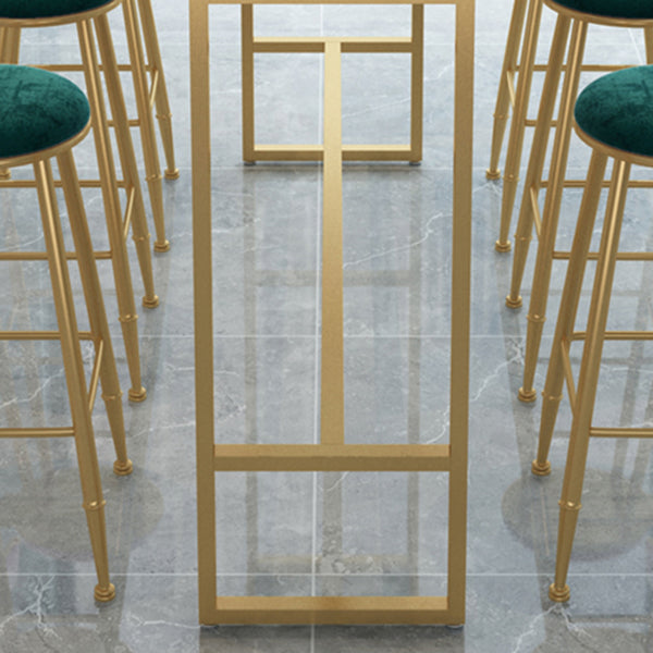 Rectangle Sintered Stone Bar Table Luxury Armless Stools 1/4/7 Pieces Bar Table Set