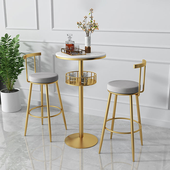 Glam Stone Bar Table Set 1/3 Pieces Round Counter Table for Indoor