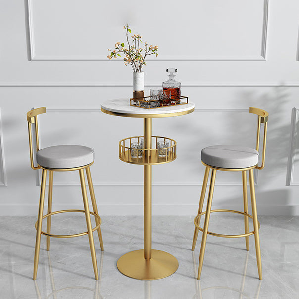 Glam Stone Bar Table Set 1/3 Pieces Round Counter Table for Indoor